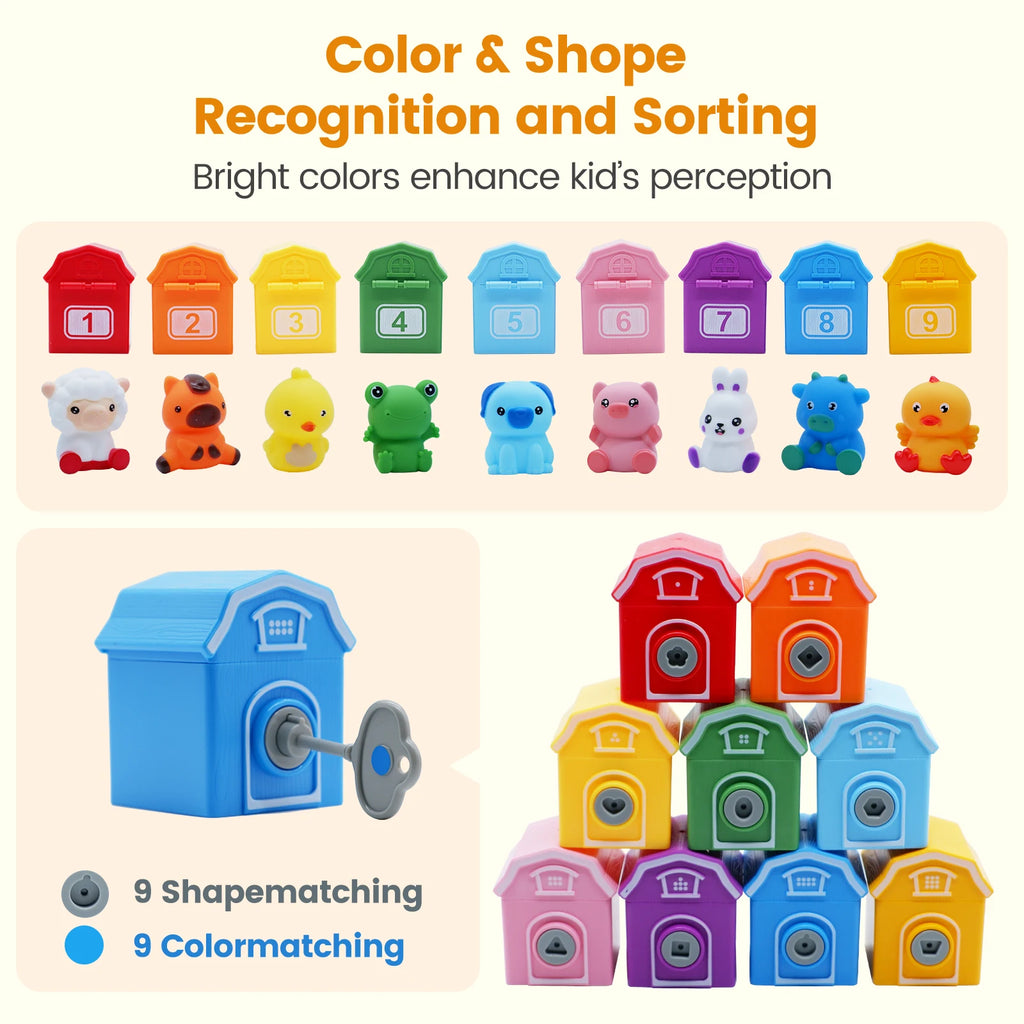 Montessori Train Set Farm Counting Sorting Matching Toy for Toddlers