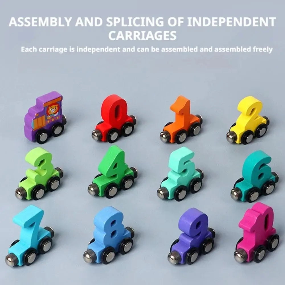 Magnetic Number Train Set – Wooden Educational Building Blocks