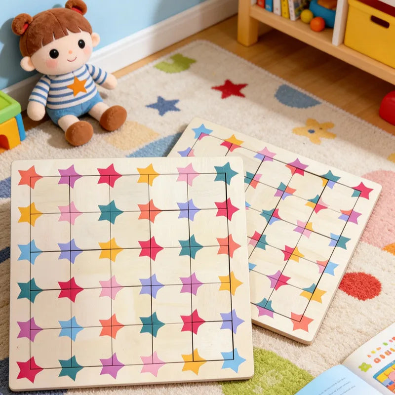 Wooden Star Puzzle – Kids Educational Shape Recognition Toy