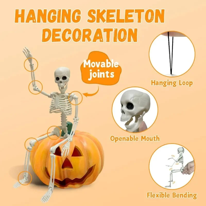 Halloween Skeleton Decoration – Posable Horror Prop for Haunted Displays