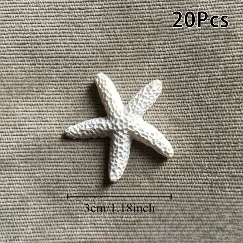Resin Starfish Decorations, 20pcs Coastal Craft Decor for Parties