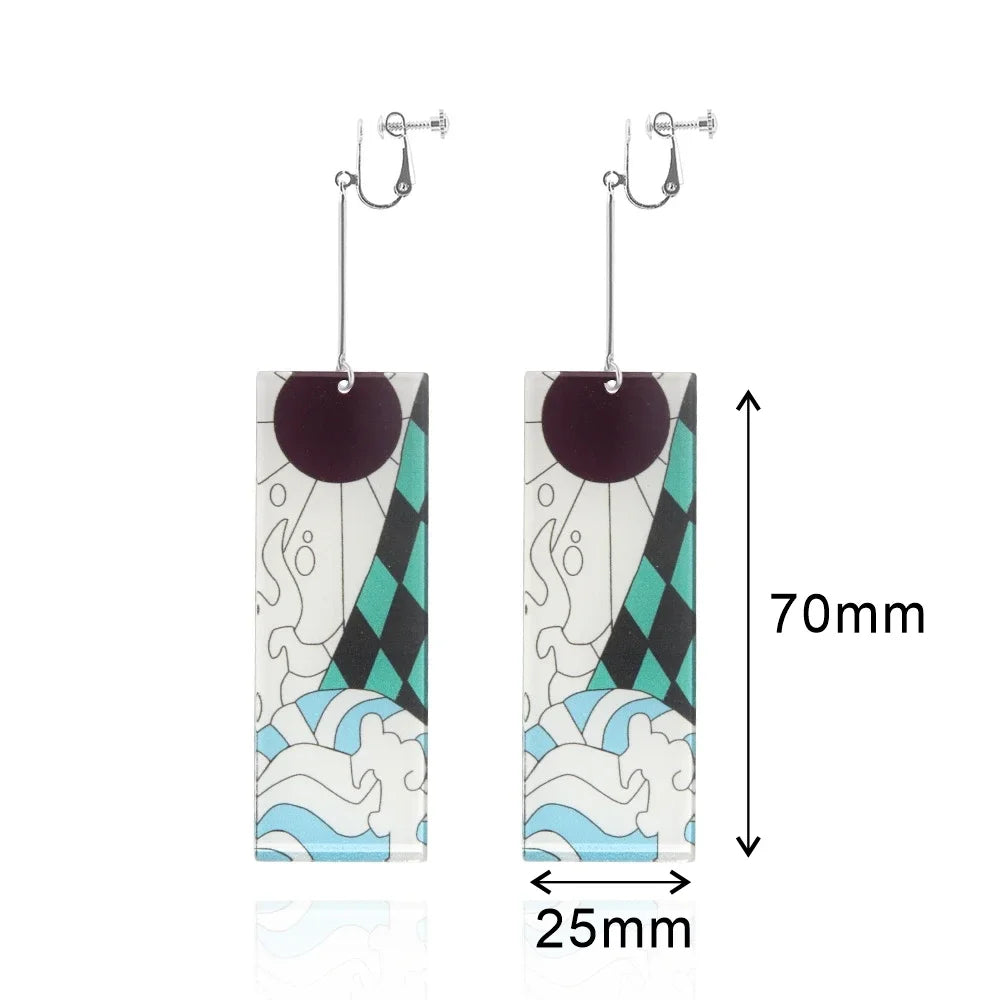 Pink Acrylic Drop Earrings – Japanese-Inspired Cosplay Jewelry for Women