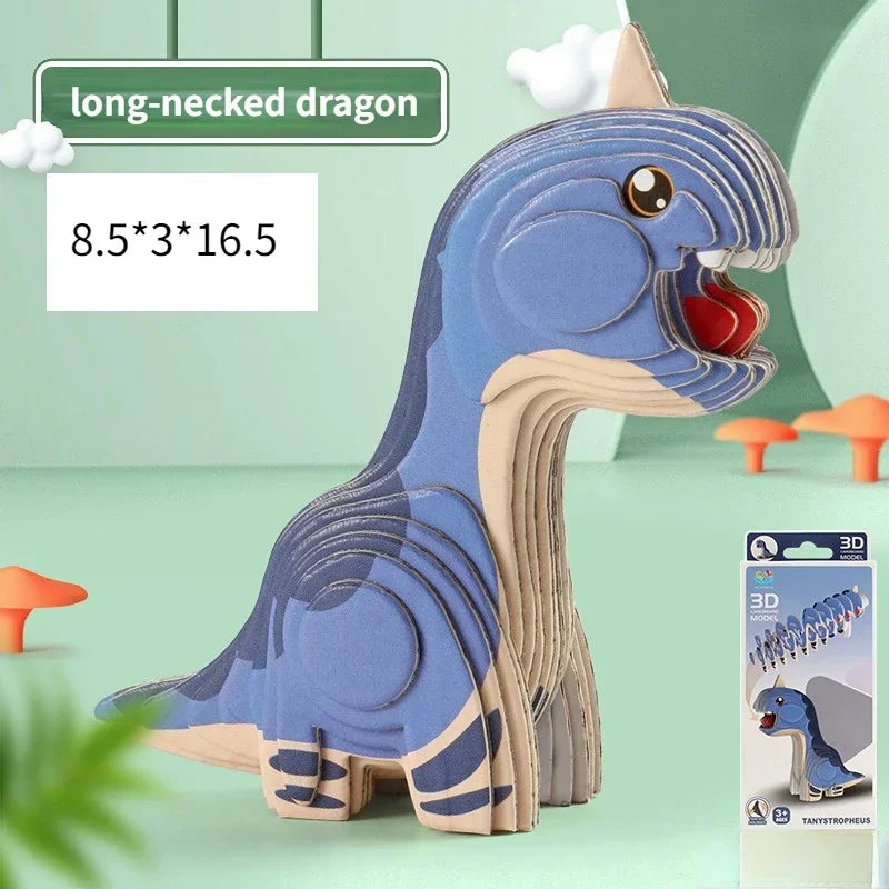 3D Dinosaur Puzzle Paper Animal Model Educational Toy