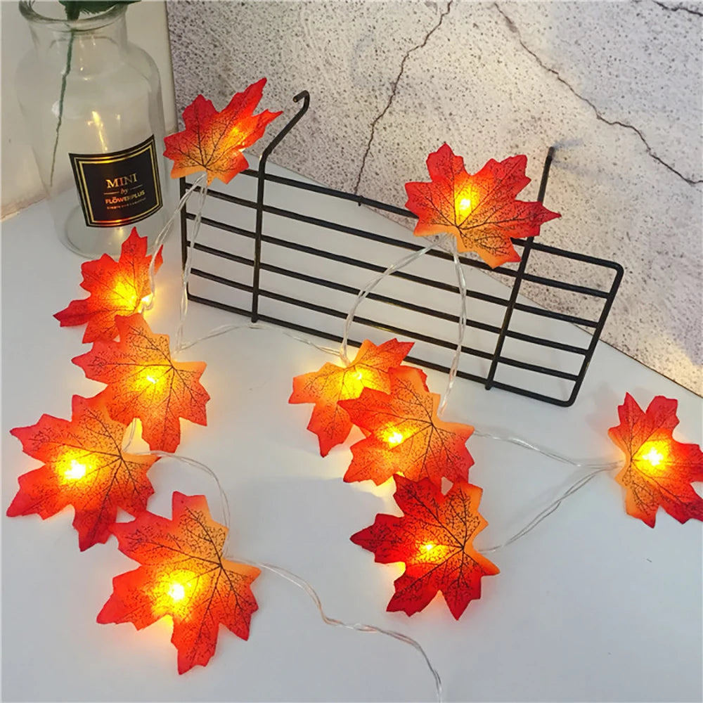 Halloween Leaf String Lights – Maple Leaf Garland