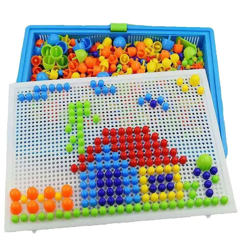 Mushroom Peg Puzzle for Kids – 296-Piece Educational Toy