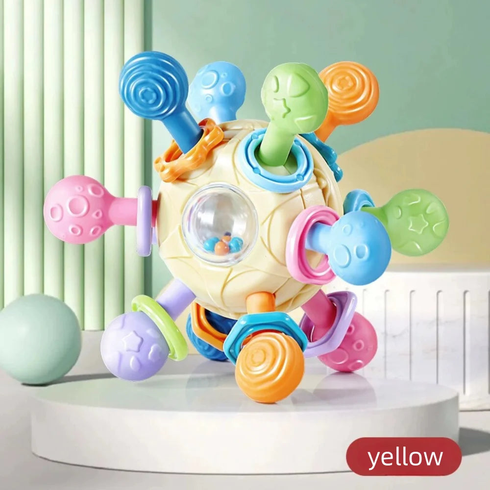 Baby Grasping Ball – 3-in-1 Silicone Teether & Rattle Toy