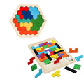 Wooden Brain Teaser Tangram Puzzle Colorful 3D Jigsaw Toy