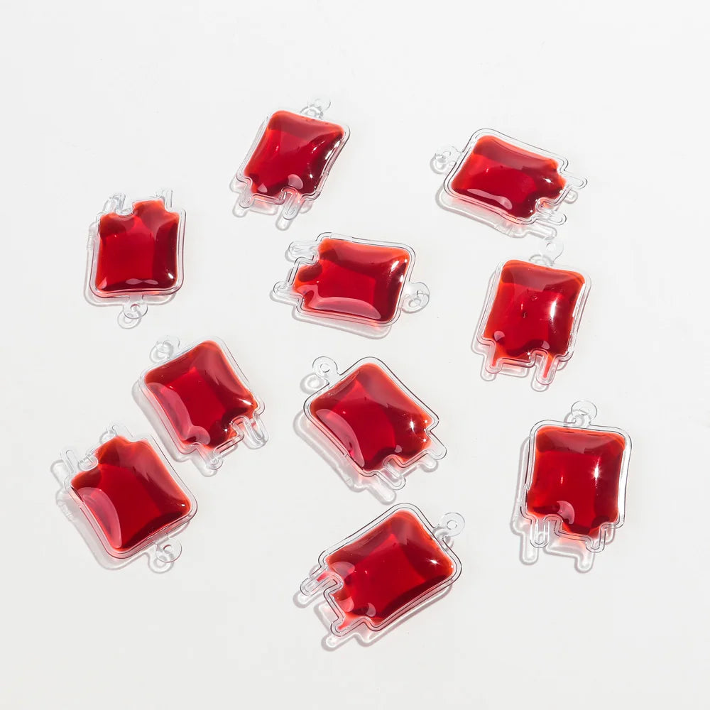 Halloween Acrylic Charms Gothic Blood Bag Pendants for DIY Jewelry