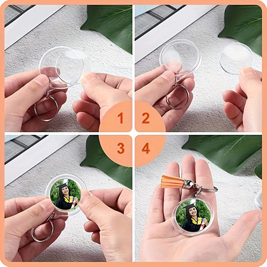 Photo Frame Keychain Clear Acrylic