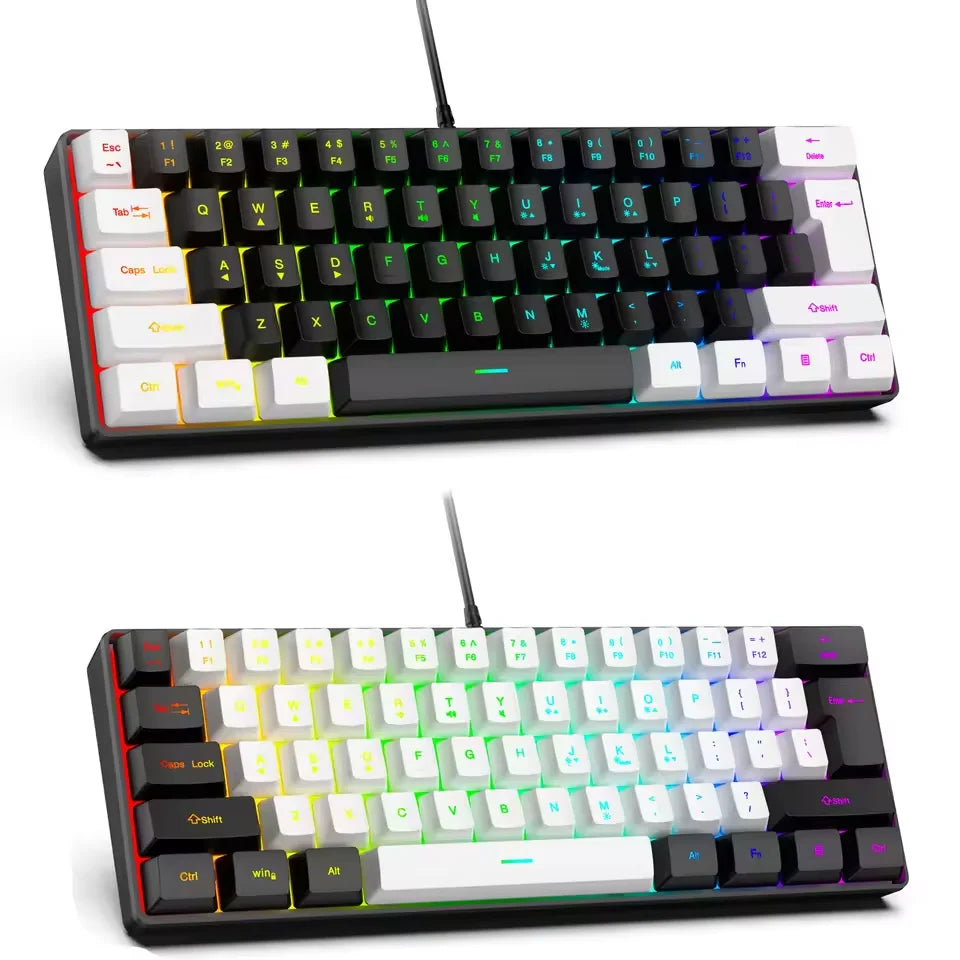 61 Key Gaming Keyboard – Mini Wired RGB Keyboard for Gaming & Office