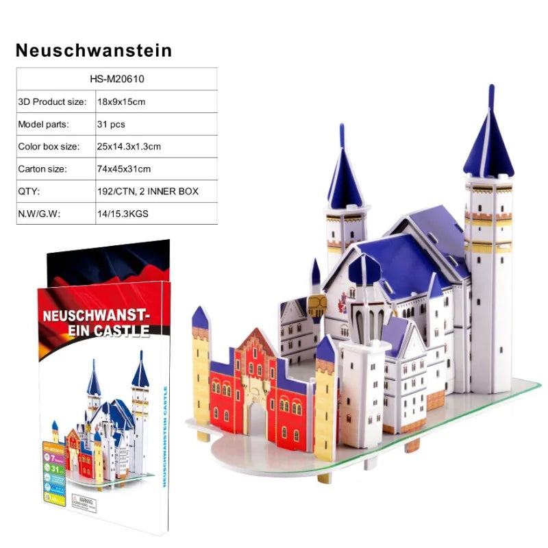 3D Architectural Puzzle Landmark Paper Building Model for Kids