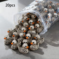 Gothic Skull Duck Figurines, 20-Pack Mini Halloween Decor