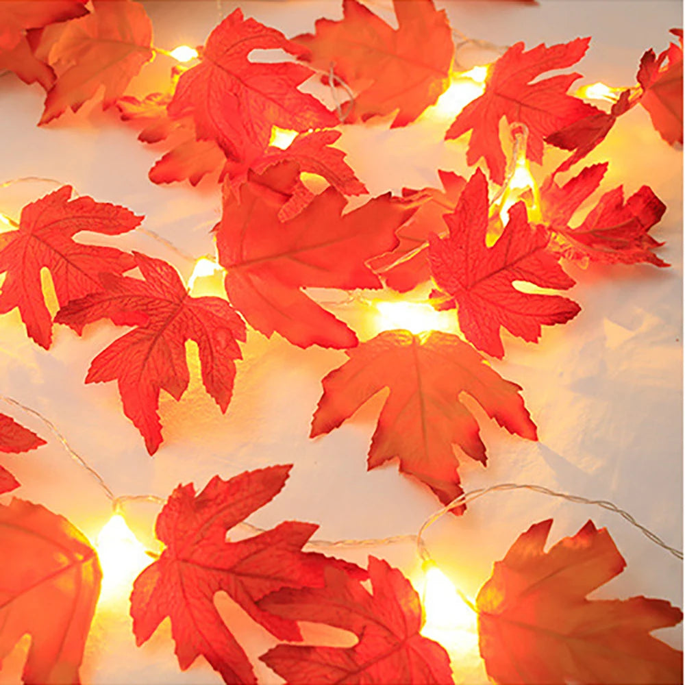 Halloween Leaf String Lights – Maple Leaf Garland
