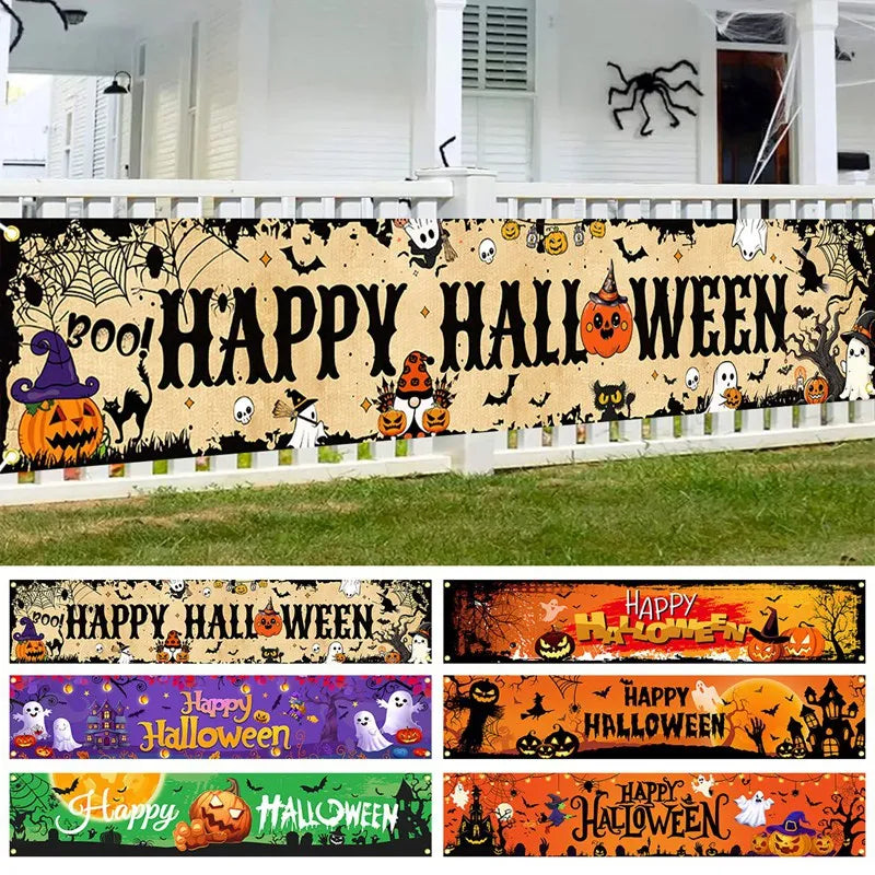 Halloween Pumpkin Banner – Ghost Party & Outdoor Decorations
