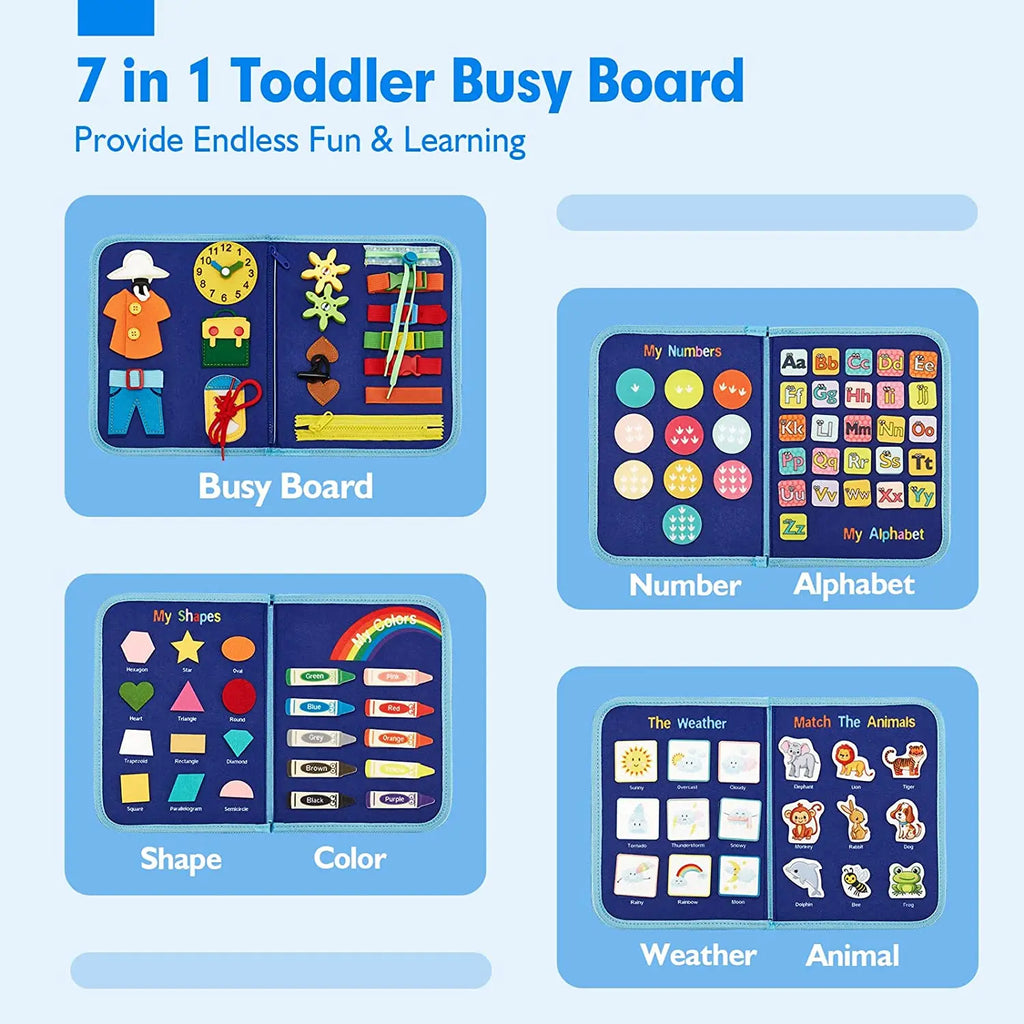 Montessori Busy Board – Toddler Sensory & Life Skills Learning Toy