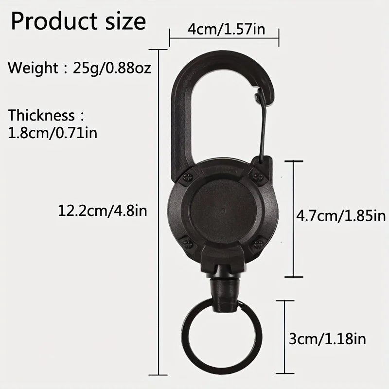 Retractable Keychain with Heavy Duty Carabiner
