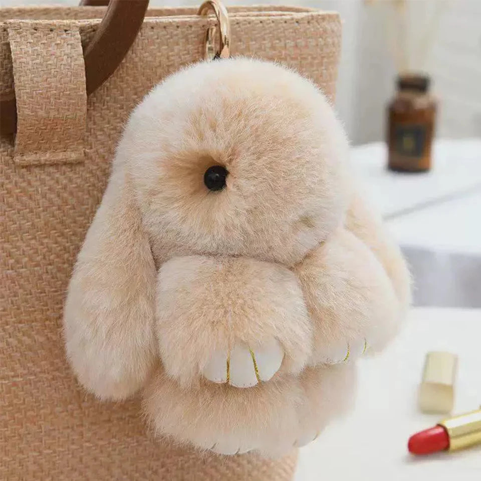 Rabbit Fur Keychain