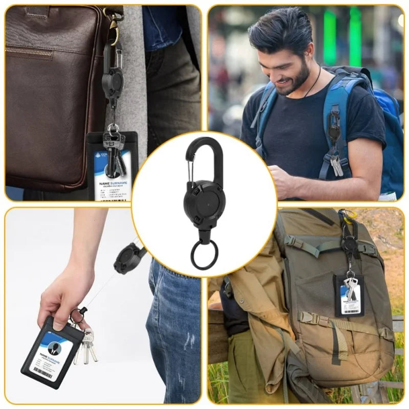 Retractable Keychain with Heavy Duty Carabiner