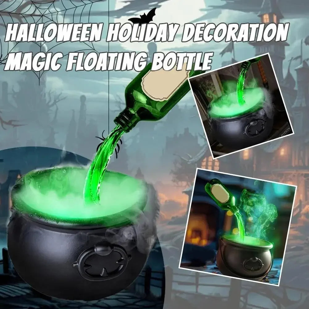 Halloween Cauldron Decoration, Floating Potion Fog Effect with Lights