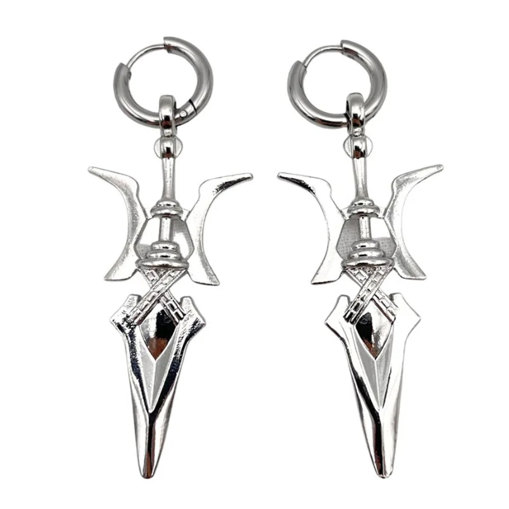 Cosplay Pendant Necklace Halberd Design Anime Halloween Jewelry