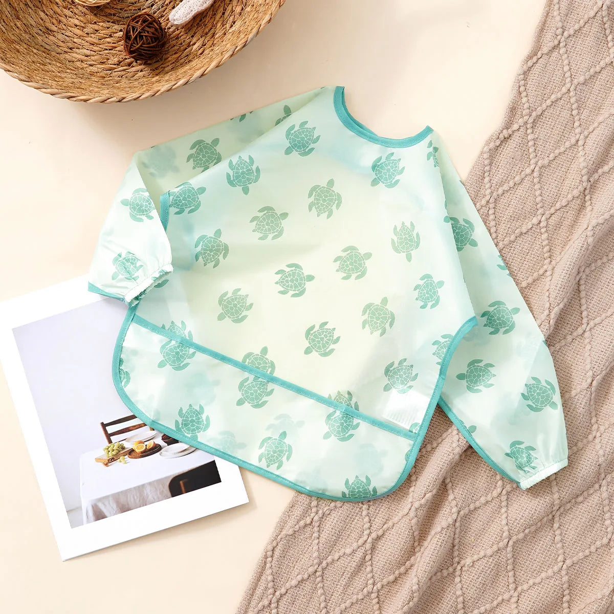 Long Sleeve Baby Bib – Waterproof Washable Feeding Bib for Toddlers