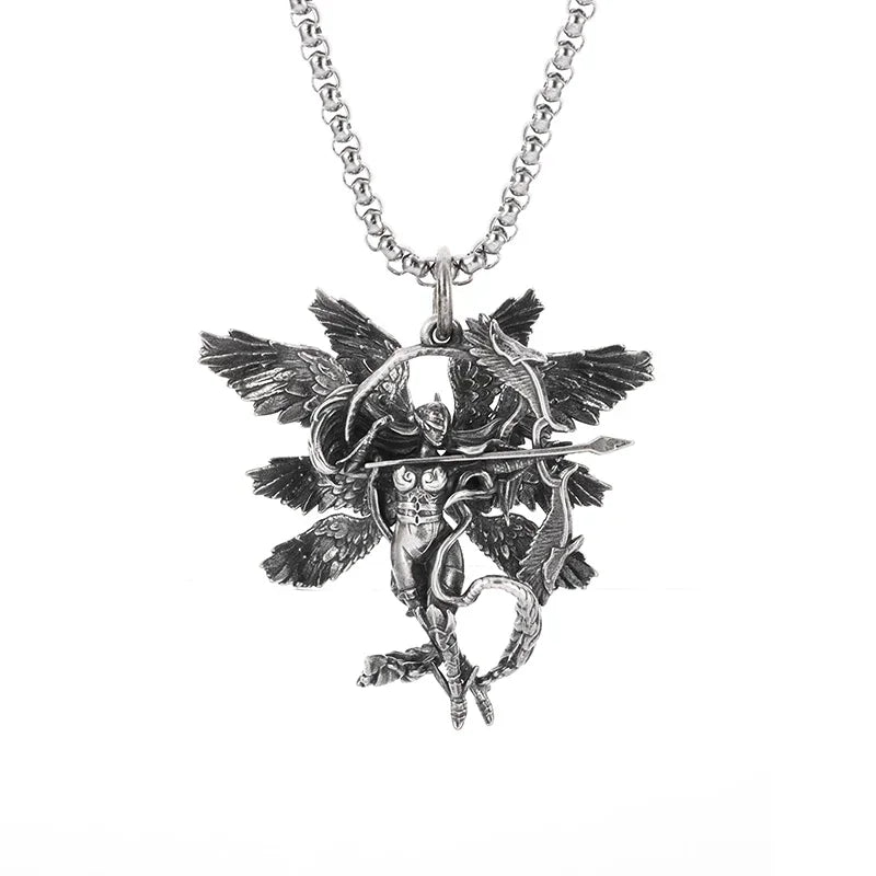 Gothic Scythe Necklace for Men Punk Halloween Pendant Jewelry