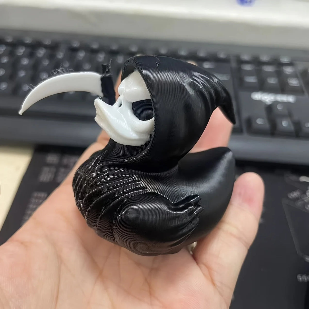 Grim Reaper Duck Statue, 3D Printed Halloween Figurine