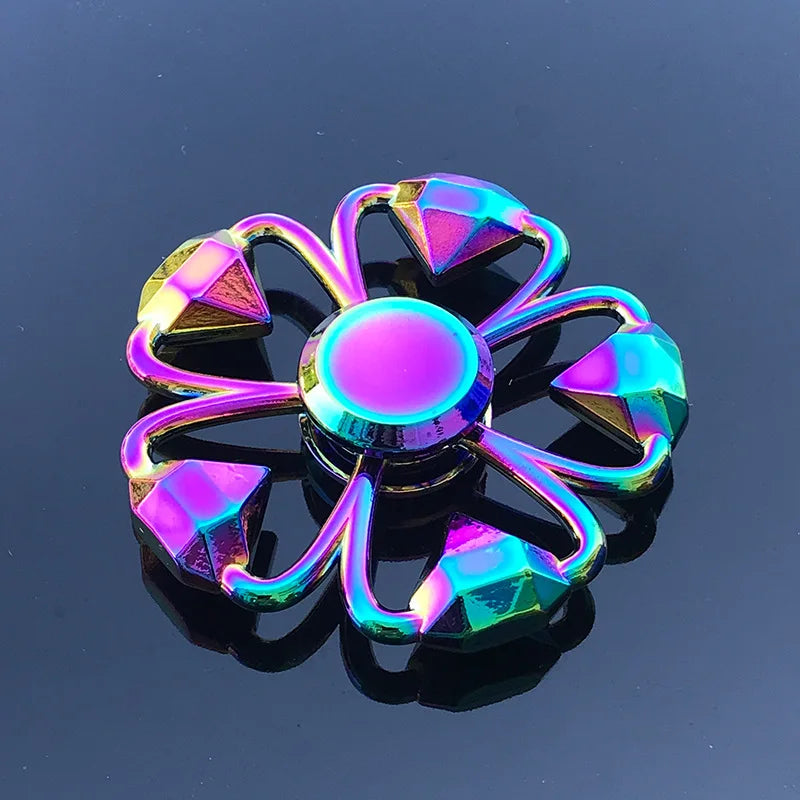 Metal Fidget Spinner – Rainbow Color Finger Hand Spinner Toy