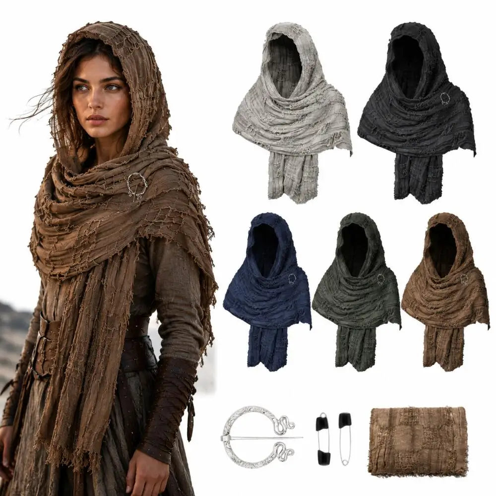 Medieval Hooded Cloak – Renaissance Halloween Costume Scarf