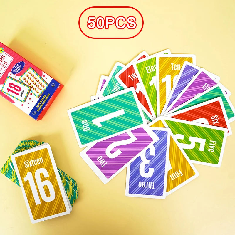 Montessori Flash Cards – 58-Piece Alphabet, Number & Shape Learning Set