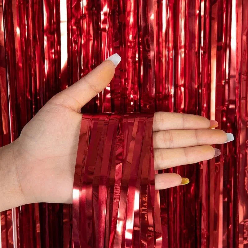 Gold Foil Fringe Curtain 1 x 2M Party Backdrop Decoration