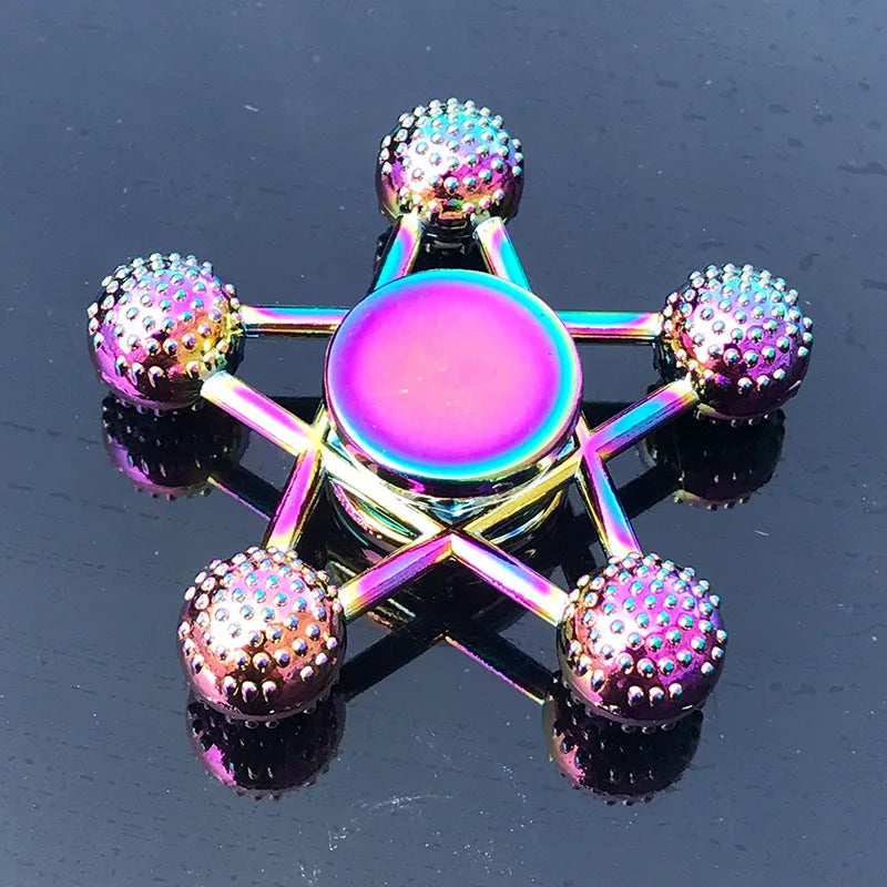 Metal Fidget Spinner – Rainbow Color Finger Hand Spinner Toy