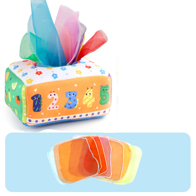 Baby Tissue Box Toy – Montessori Sensory Learning Toy for Infants