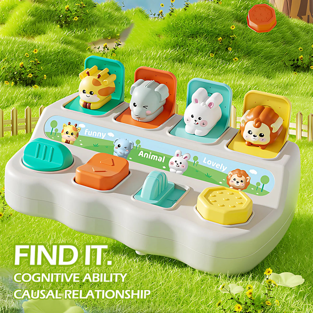 Pop Up Animal Toy – Montessori Learning & Fine Motor Skills Activity