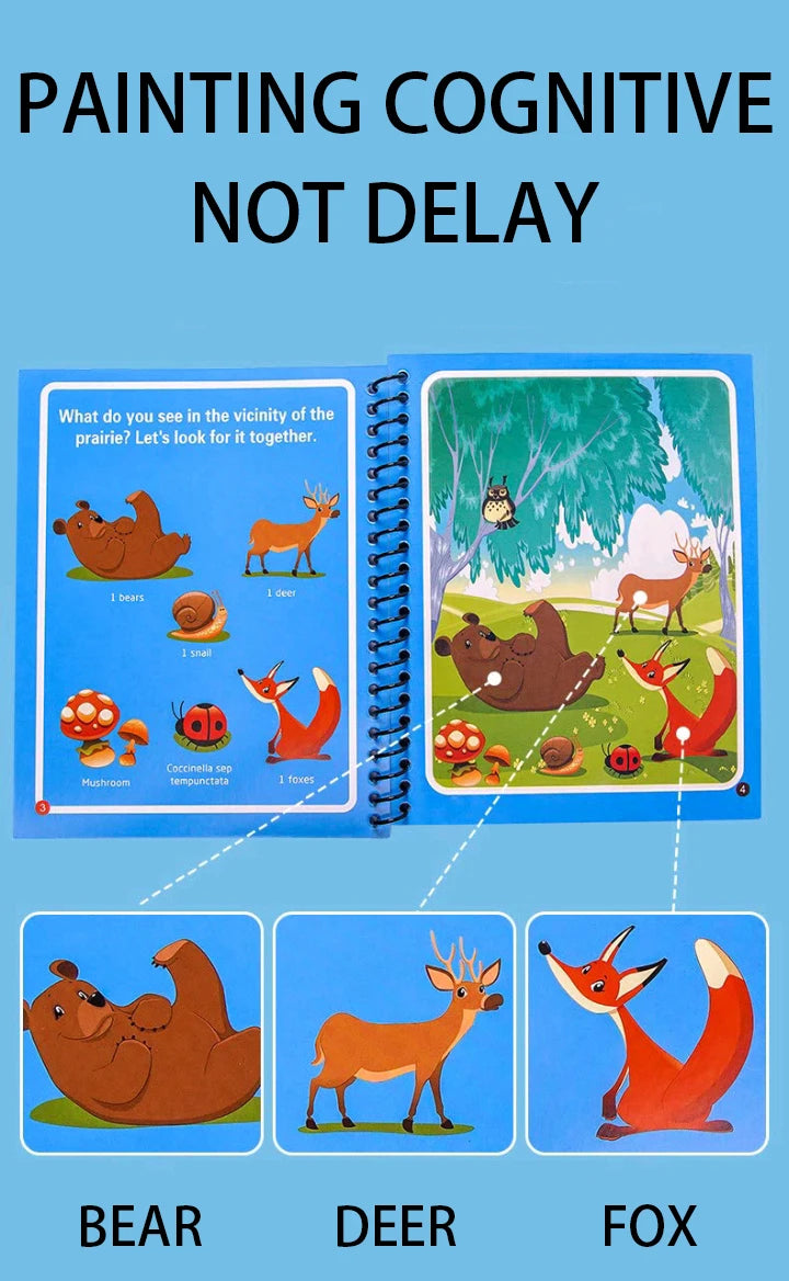 Reusable Water Coloring Book – Magic Drawing Book for Kids