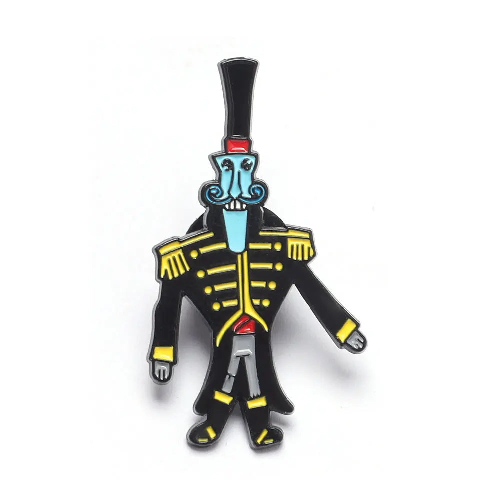 Horror Character Enamel Pin – Gothic Halloween Lapel Brooch