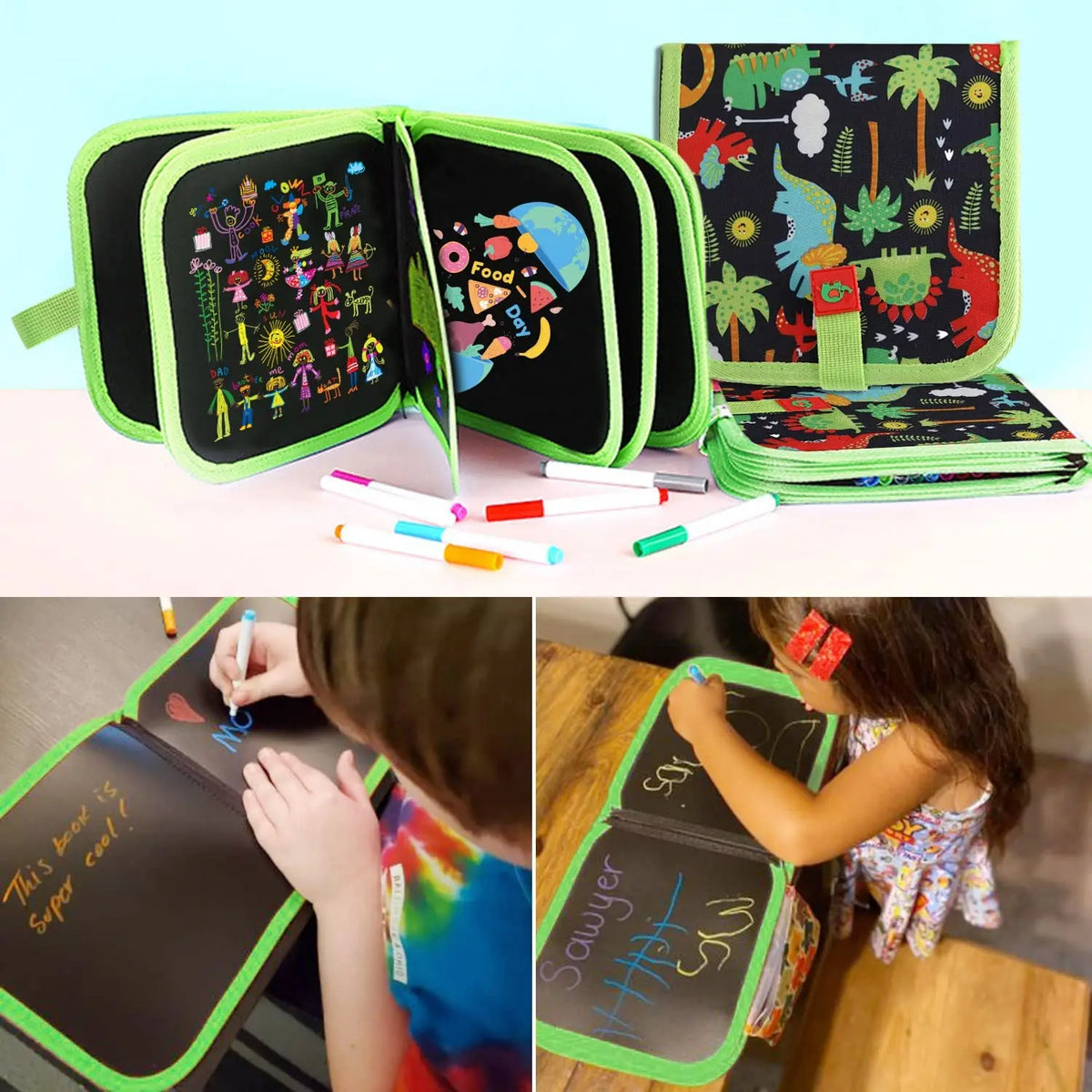 Reusable Drawing Book for Kids – Erasable Doodle Pad with Drawing Pens