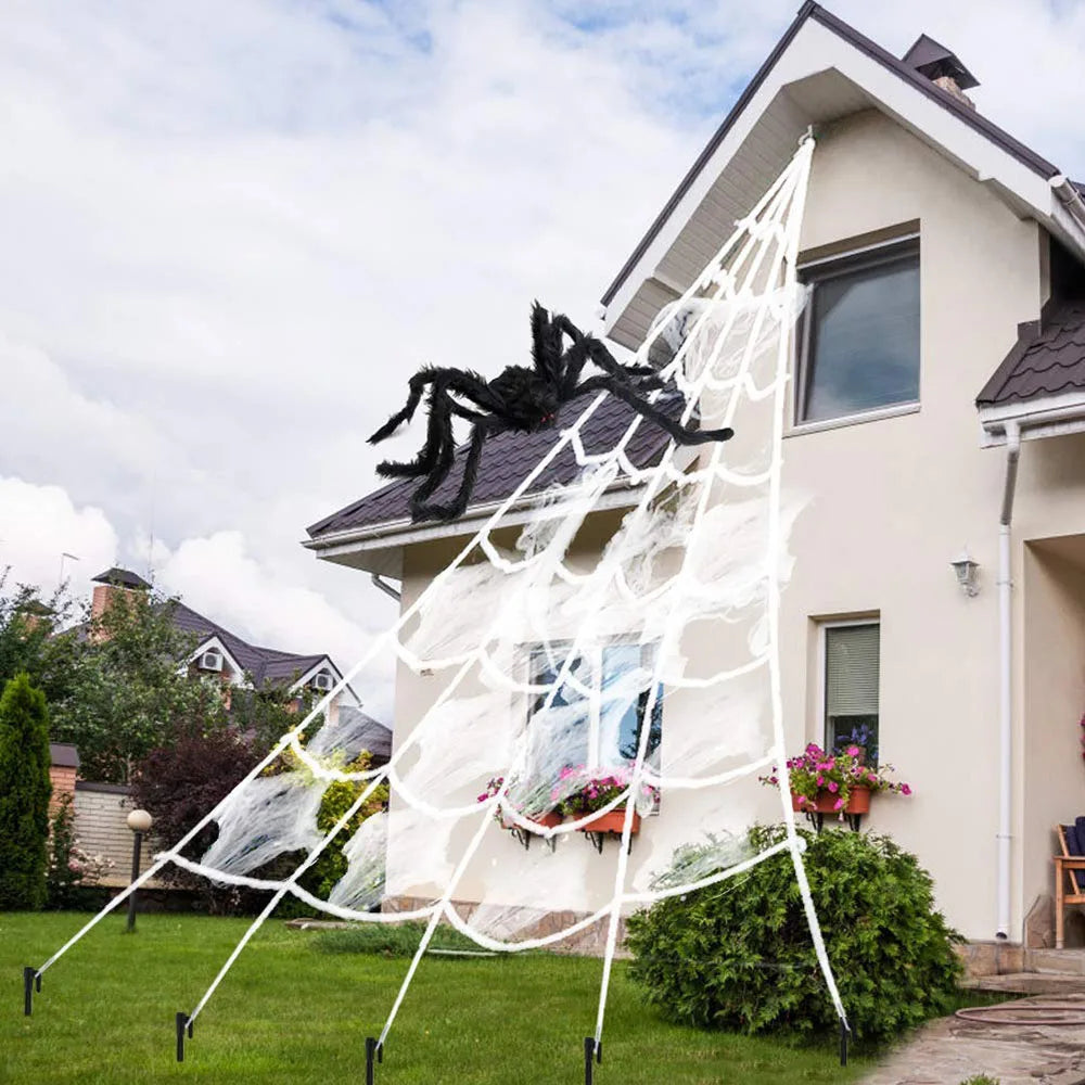 Halloween Spider Web – 5m Large Web Decoration for Haunted Houses