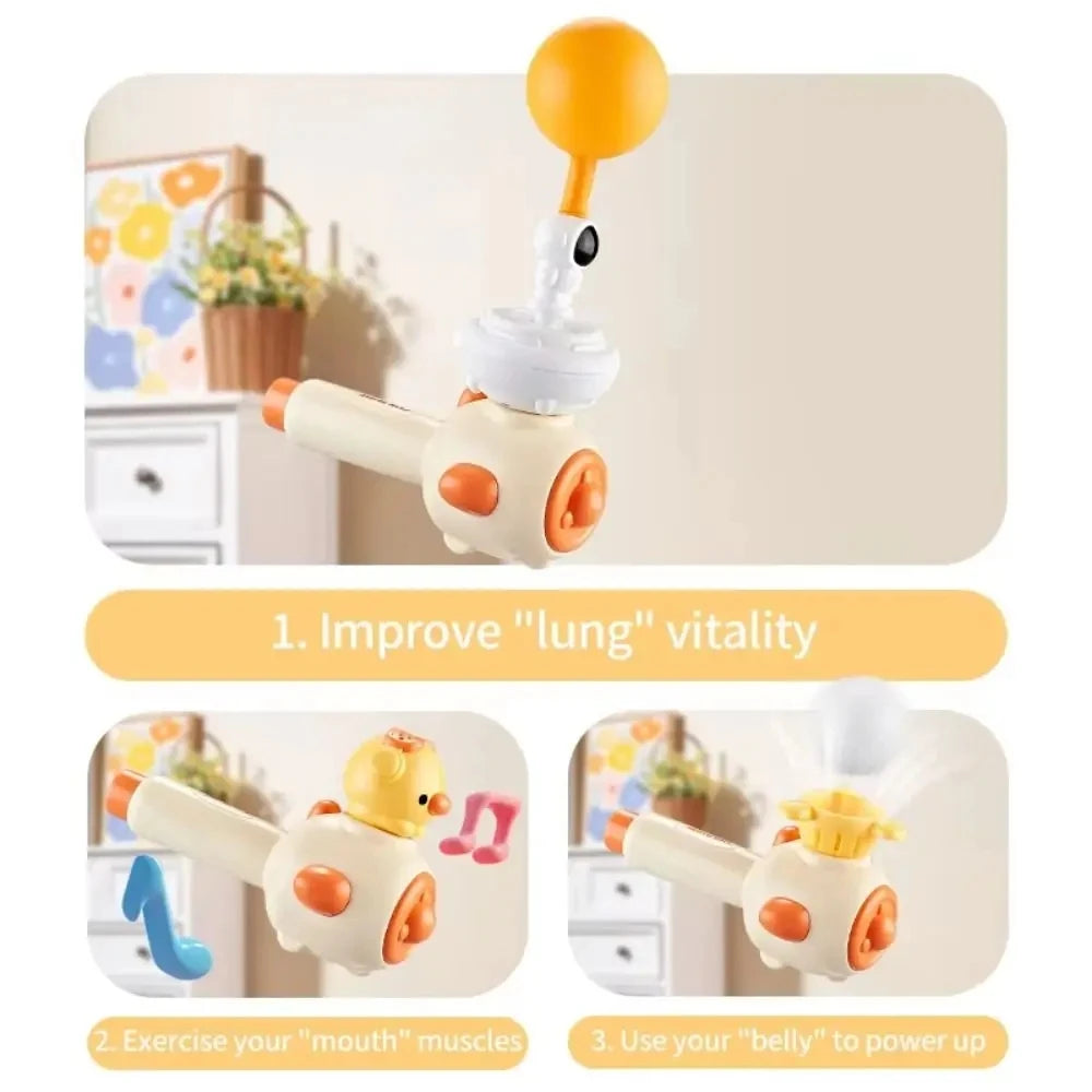 Montessori Sensory Toy 3-in-1 Blowing Floating Ball & Whistle Game