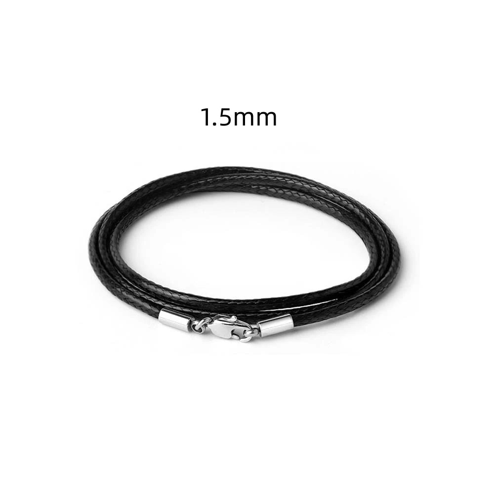 Braided Leather Necklace Cord – Waxed Rope with Clasp