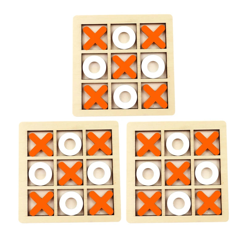 Wooden Tic Tac Toe Game – Kids XO Strategy Board