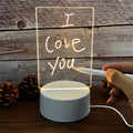 Acrylic Message Board Night Light – USB LED Writeable Memo Board