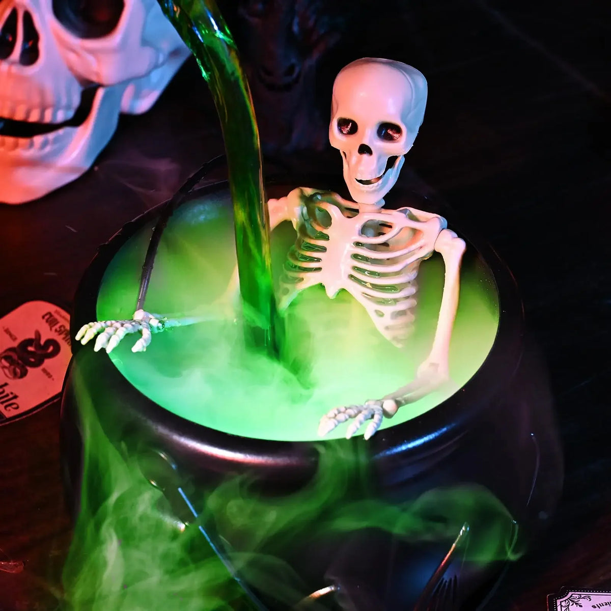 Halloween Cauldron Decoration, Floating Potion Fog Effect with Lights