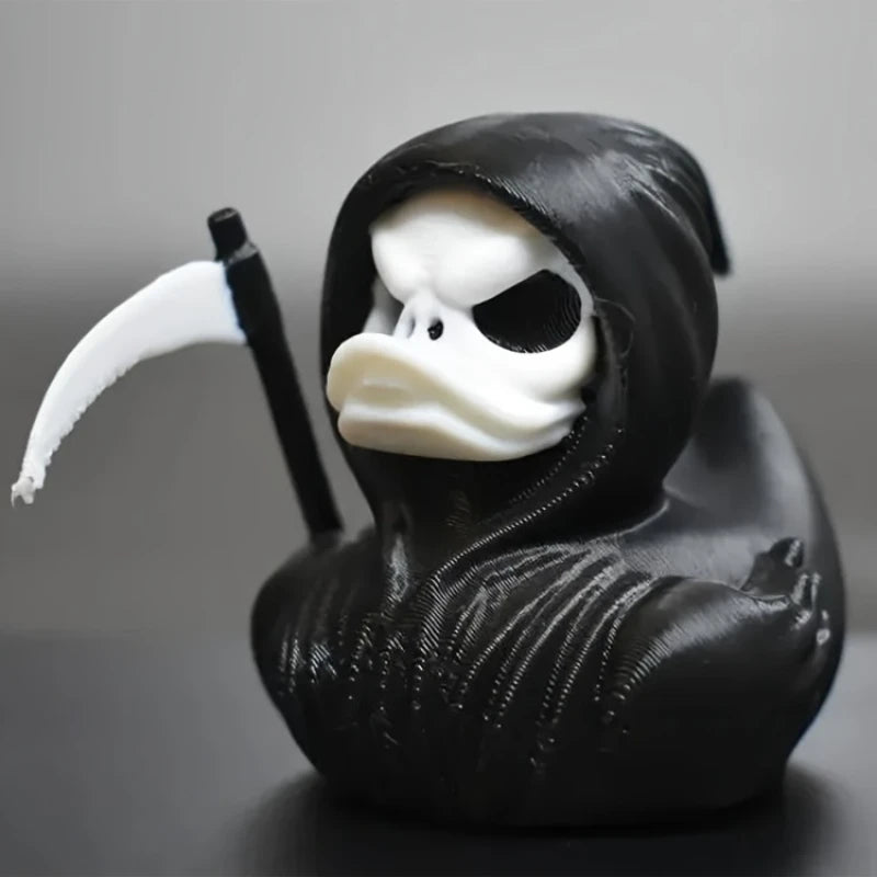 Grim Reaper Duck Statue, 3D Printed Halloween Figurine