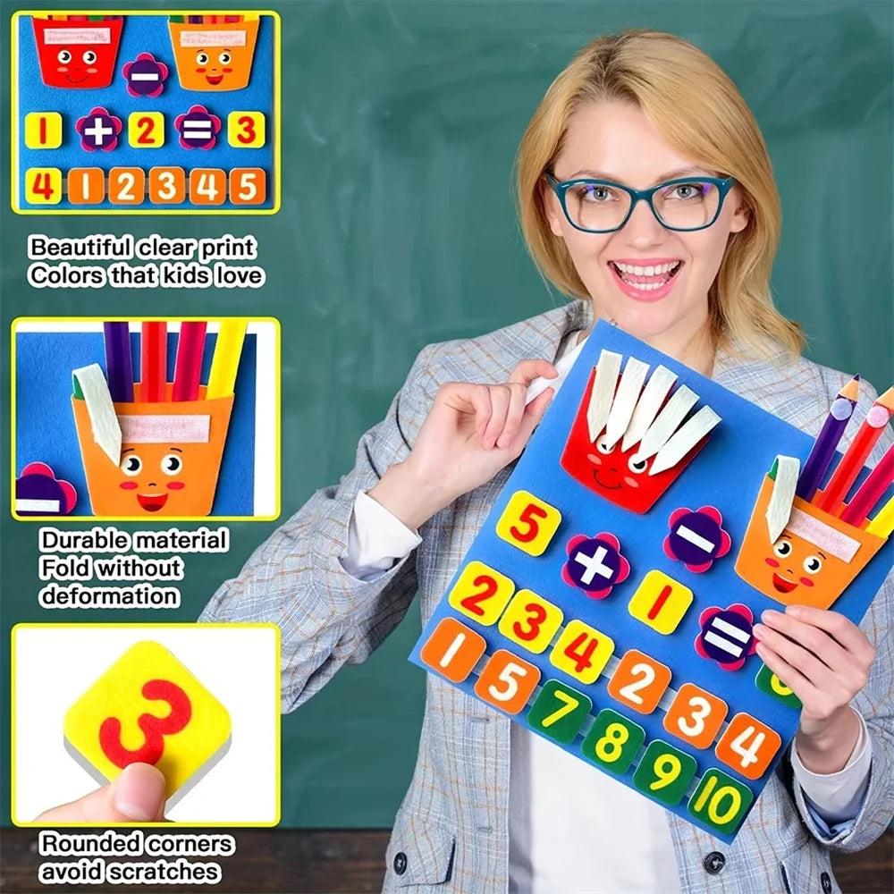 Felt Learning Board, Math Addition & Subtraction Toy