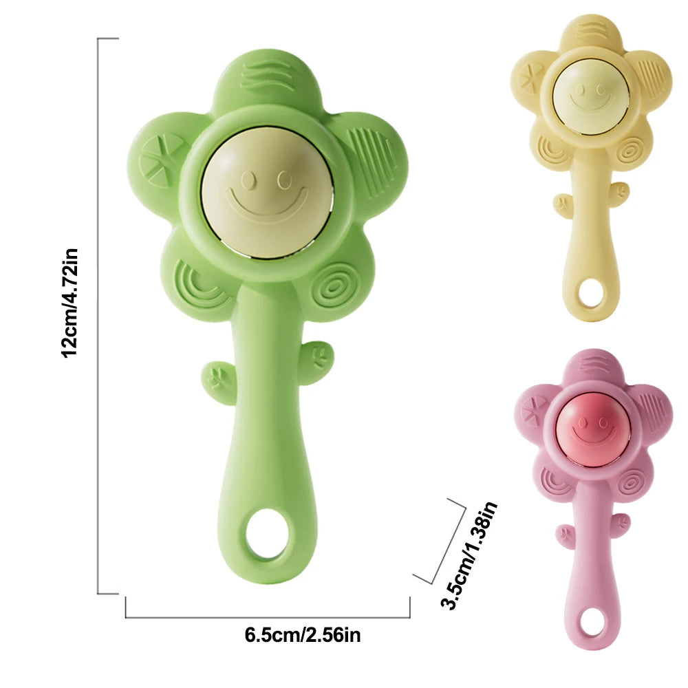Baby Teething Rattle – 3-in-1 Silicone Sensory Toy