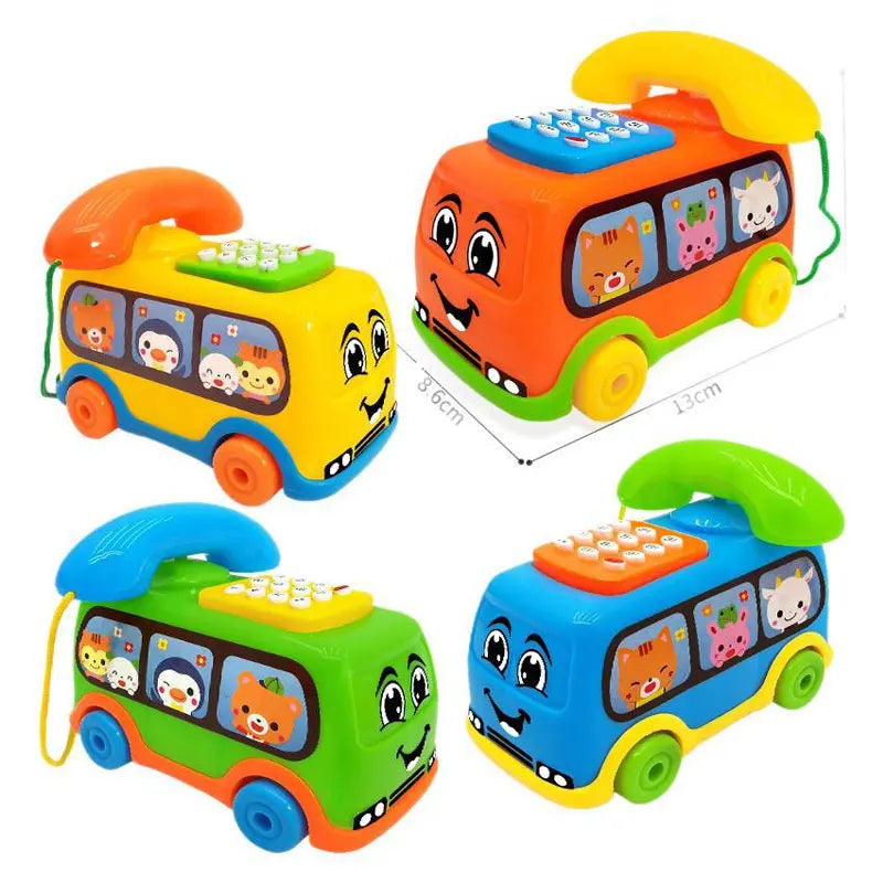 Toddler Telephone Toy – Interactive Musical Bus Learning Toy