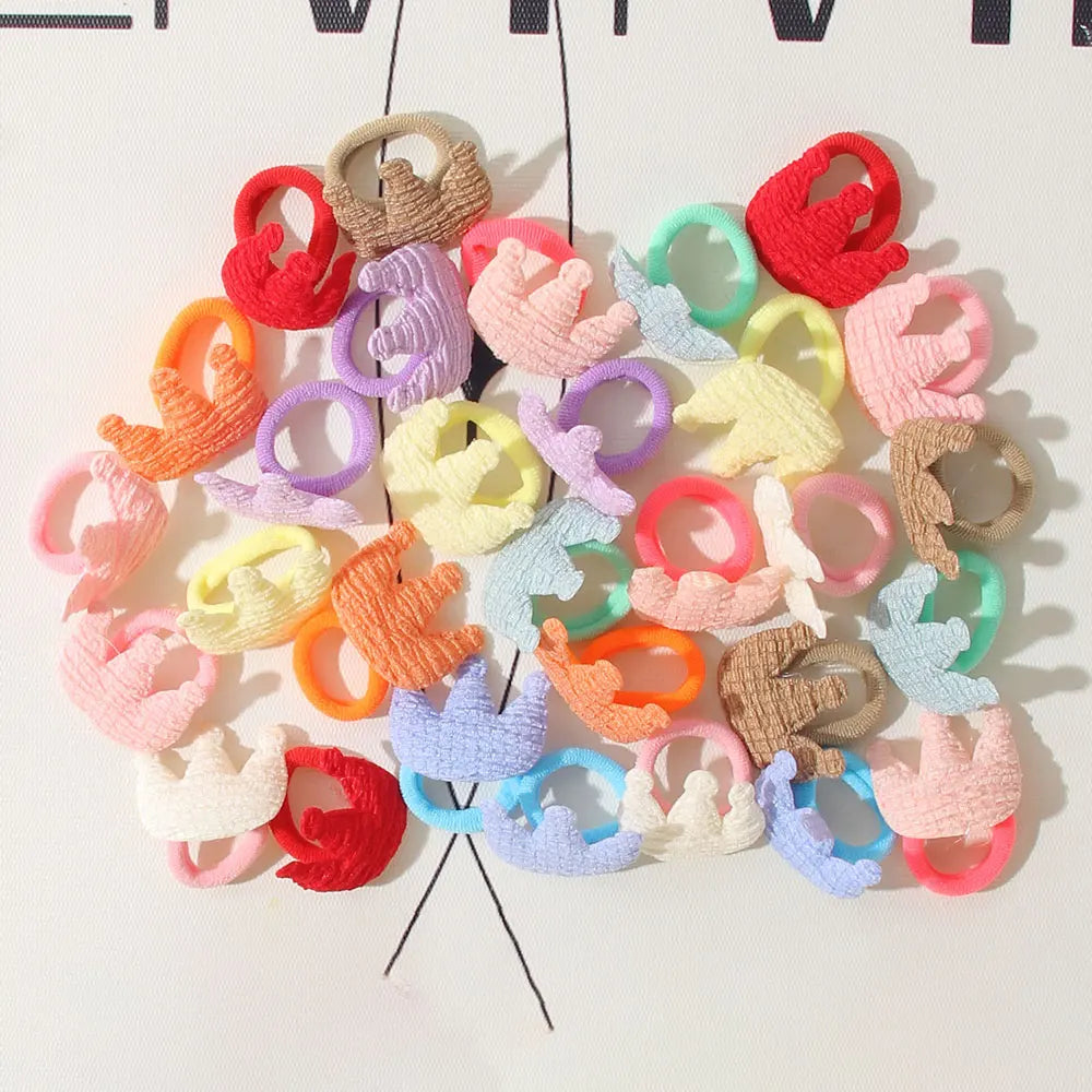10/30Pcs Children Hairbands No Harm Hair Cartoon Towel Rope Ponytail Holder Kids Mini Rubber Band Headwear Girls Halloween Gift