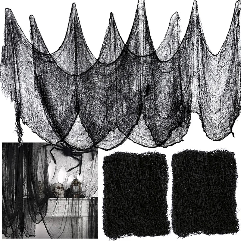 Halloween Spider Web Decoration – Black Gauze Artificial Web