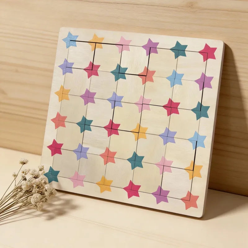 Wooden Star Puzzle – Kids Educational Shape Recognition Toy